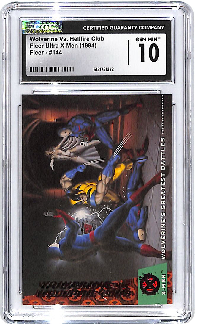 1994 Fleer Ultra X-Men Wolverine vs Hellfire Club #144 CGC 10
