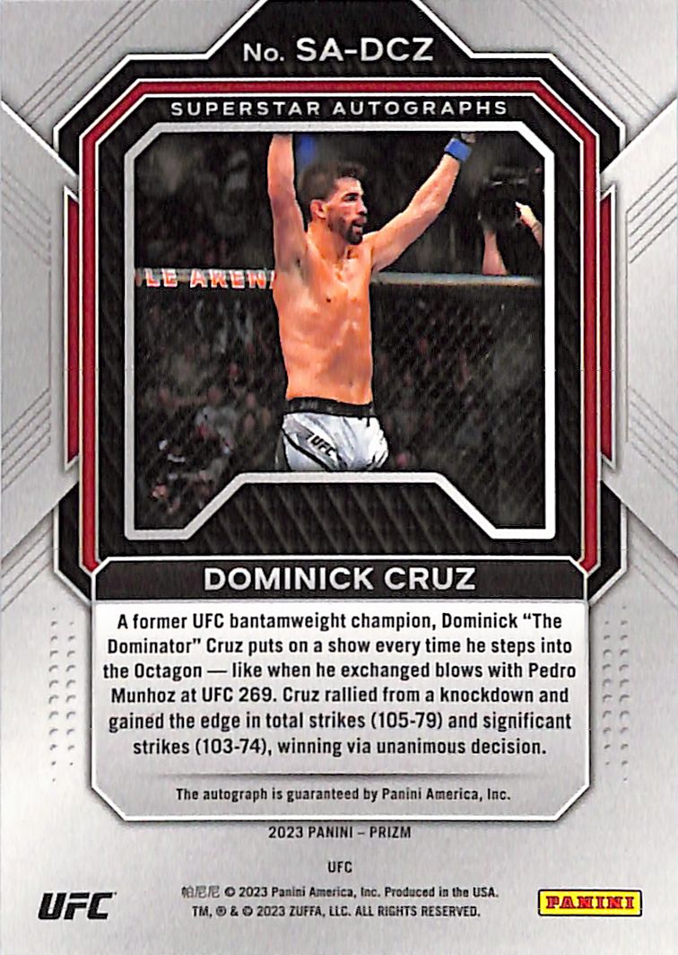 2023 Prizm UFC Dominick Cruz Auto Autograph Superstar