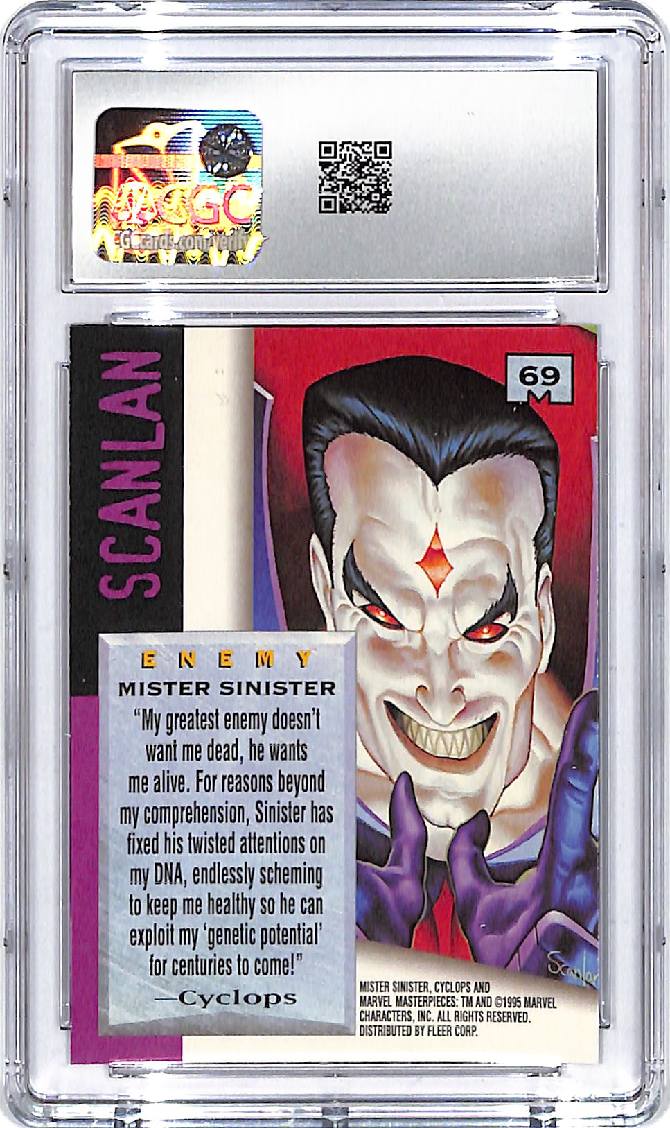 1995 Fleer Marvel Masterpieces Mister Sinister #69 CGC 10