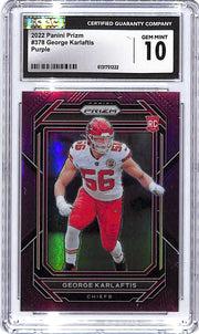 2022 Prizm George Karlaftis Purple Rookie RC /125 CGC 10 Chiefs