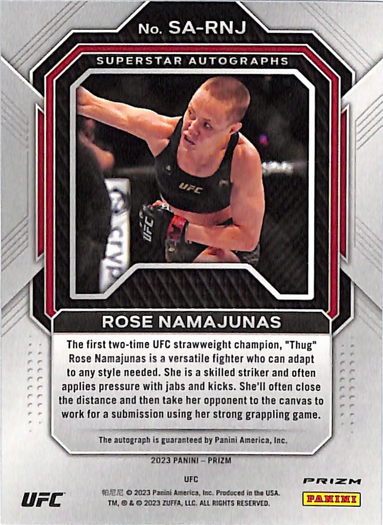 2023 Prizm UFC Rose Namajunas Auto Autograph Silver Superstar