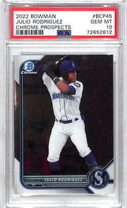 2022 Bowman Chrome Julio Rodriguez Rookie RC Prospect PSA 10 Mariners