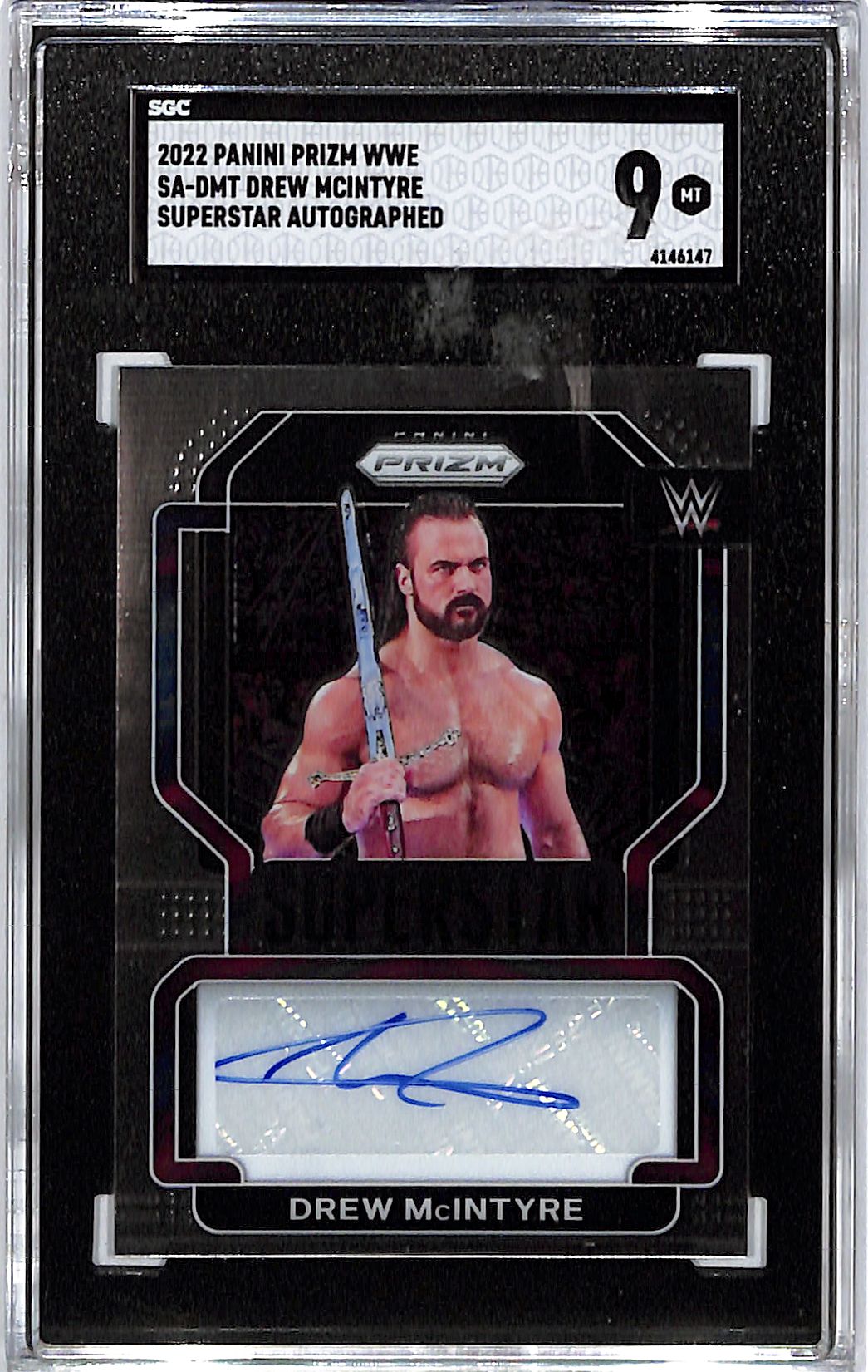 2022 Prizm WWE Drew Mcintyre Superstar Auto Autograph SGC 9