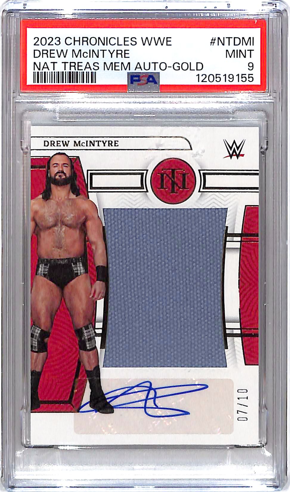 2023 Chronicles WWE Drew McIntyre National Treasures Auto Patch Autograph Gold /10 PSA 9