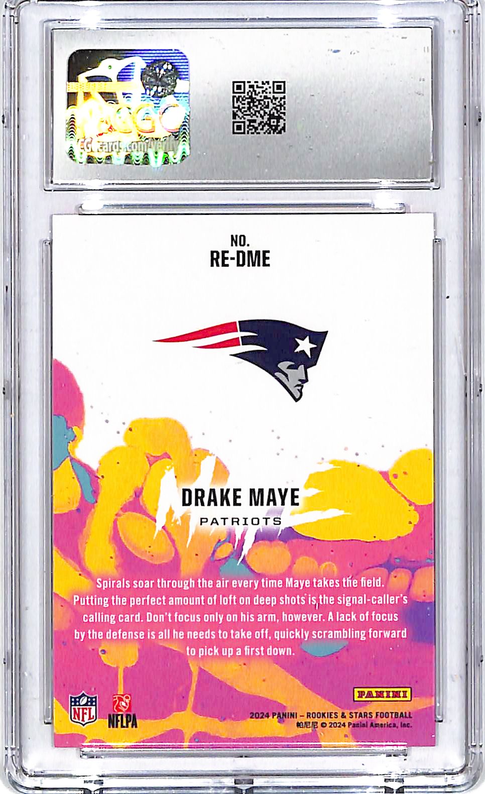 2024 Rookies and Stars Drake Maye Rookie Exclusive CGC 10 Patriots