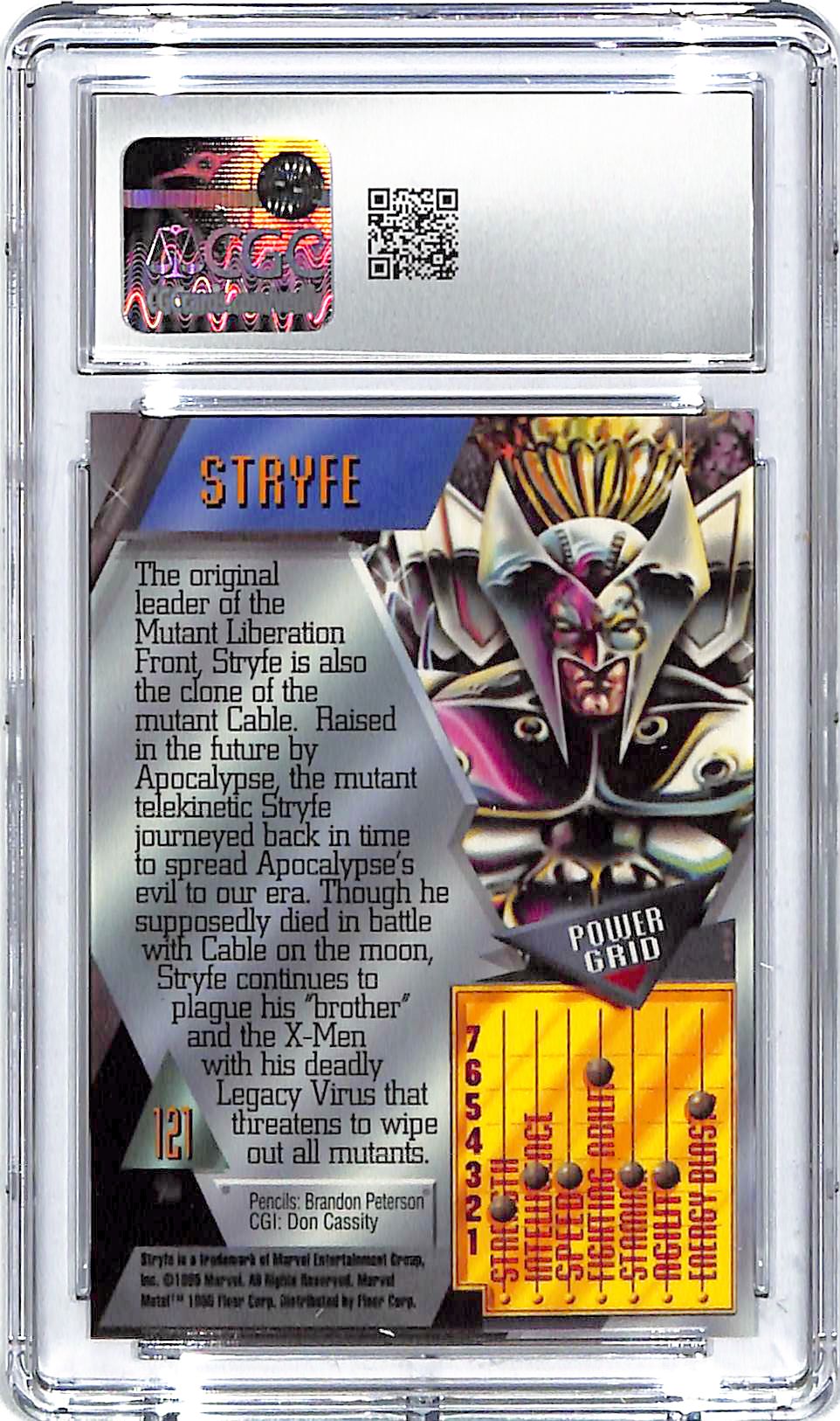 1995 Stryfe Fleer Marvel Metal Inaugural Edition #121 CGC Gem Mint 10