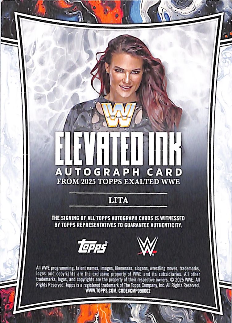 2025 Topps Exalted WWE Lita Elevated Ink Auto Autograph