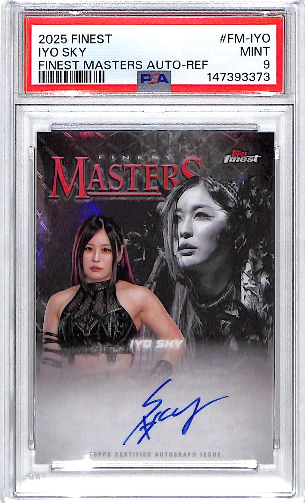 2025 Topps Finest WWE Iyo Sky Finest Masters Auto Autograph Refractor PSA 9