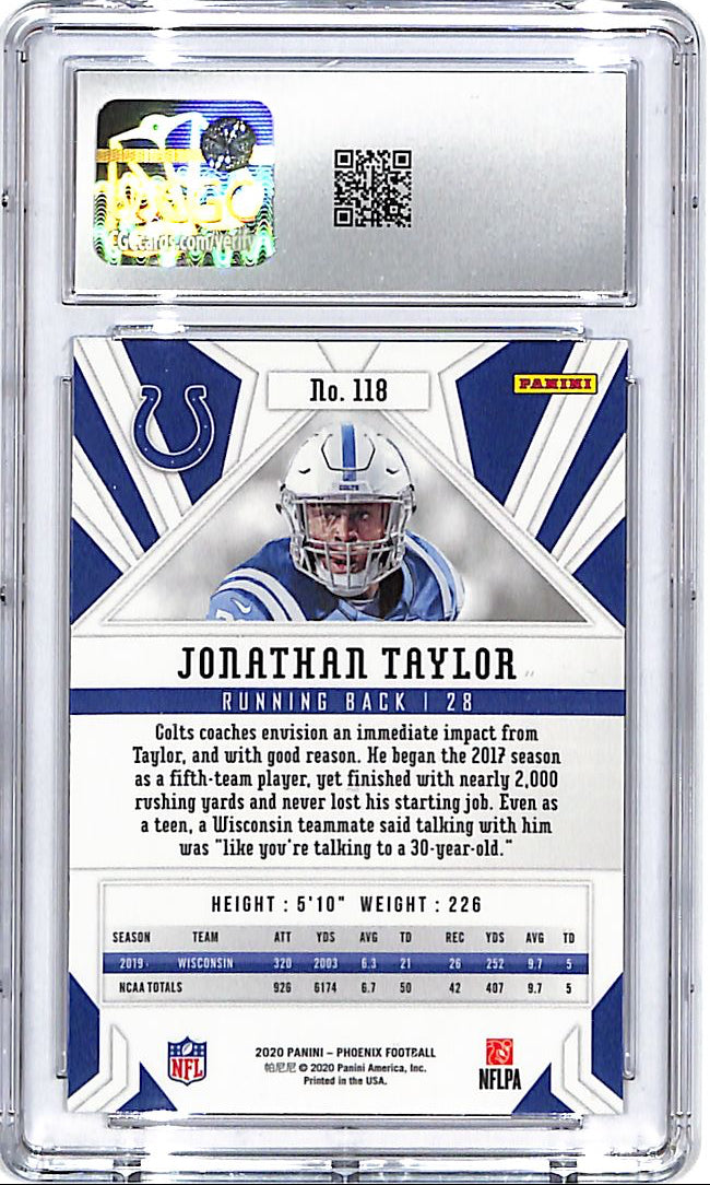 2020 Phoenix Jonathan Taylor Fire Burst #118 CGC 10 Colts