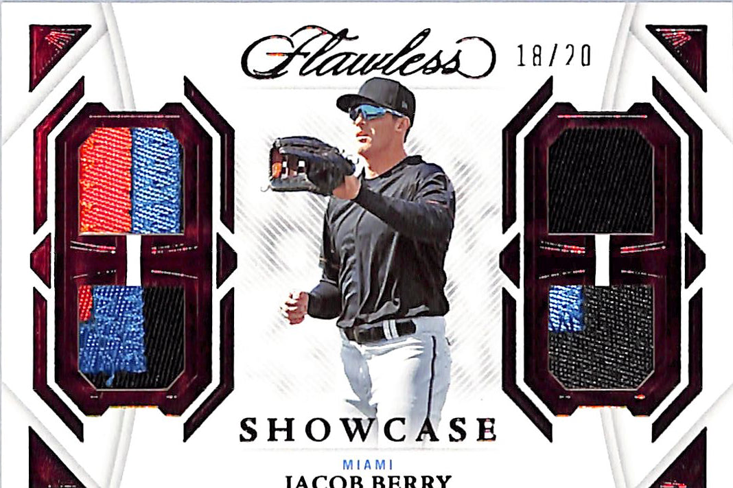 2023 Flawless Jacob Berry Rookie RC Showcase Quad Patch Jersey Relic /20 Marlins