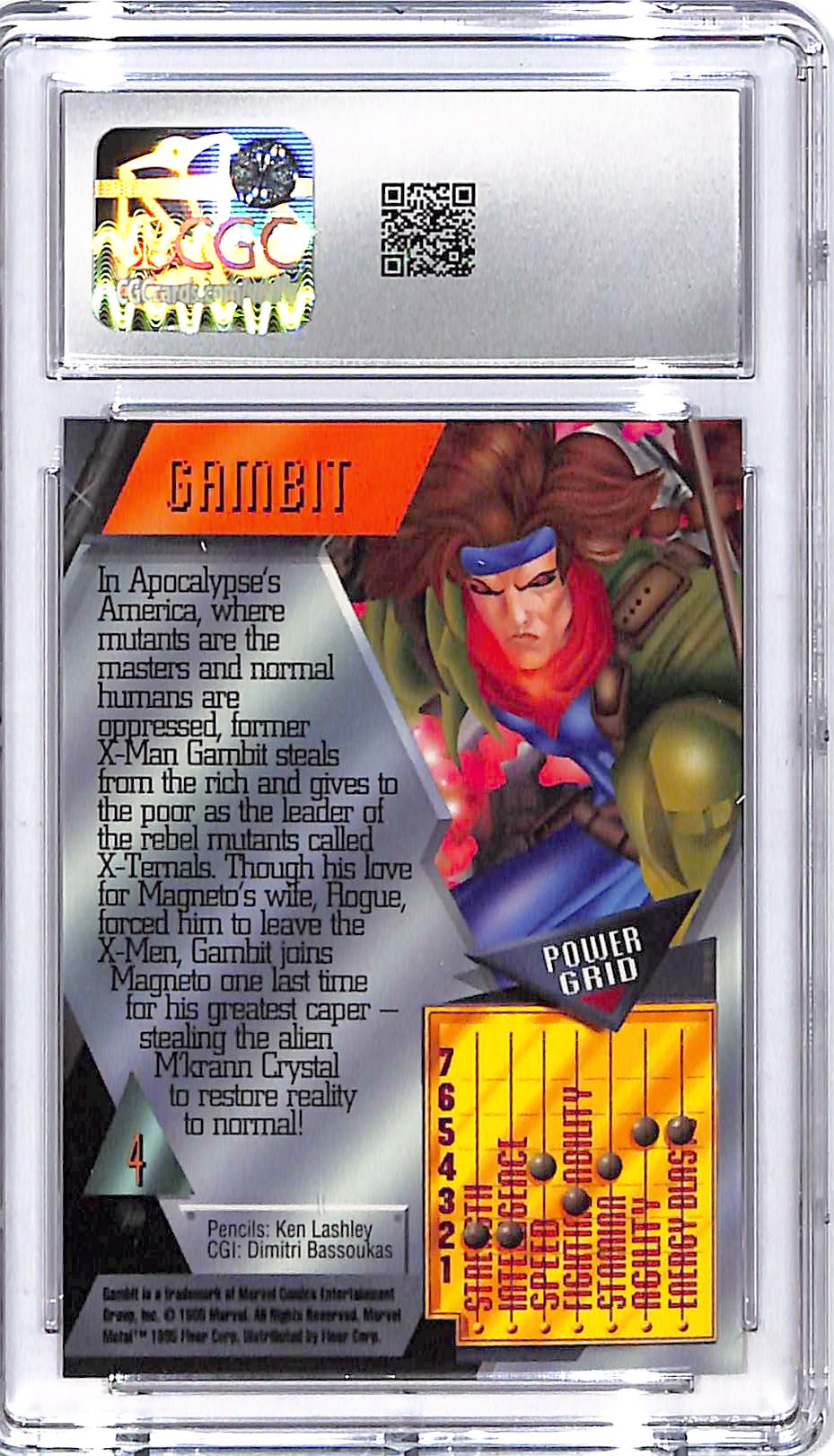 1995 Fleer Marvel Metal Gambit #4 CGC 10