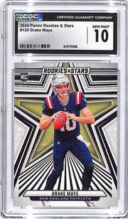 2024 Rookies and Stars Drake Maye Rookie RC #129 CGC 10 Patriots