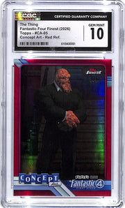 2026 Topps Finest Fantastic Four The Thing Concept Art Red Refractor /5 CGC 10
