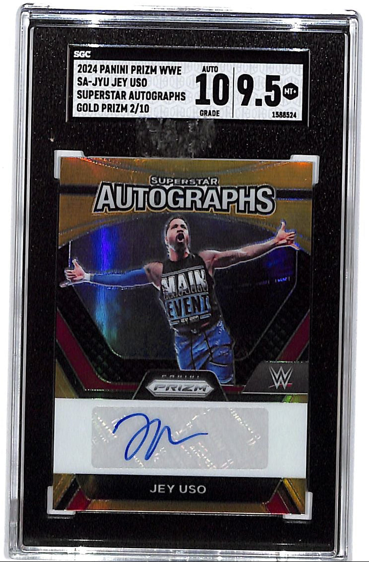 2024 Prizm WWE Jey uso Superstar Auto Autograph Gold /10 SGC 9.5