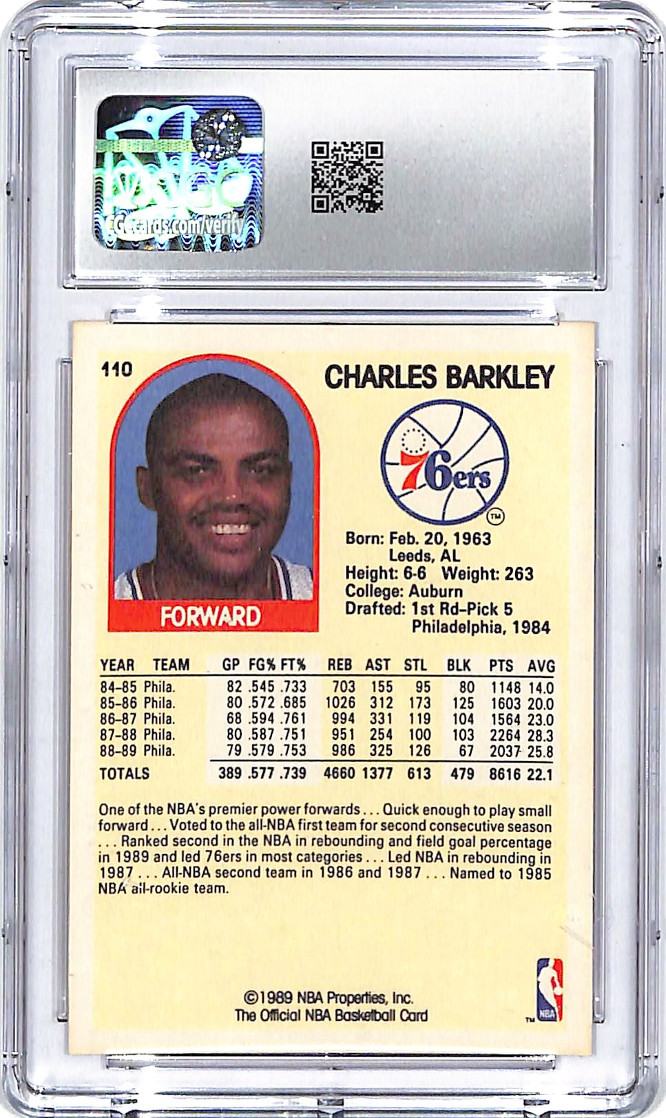 1989-90 Hoops Charles Barkley #110 CGC 10 76ers