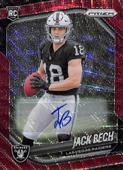 2025 Prizm Jack Bech Auto Autograph Rookie RC Red Wave /149 Raiders
