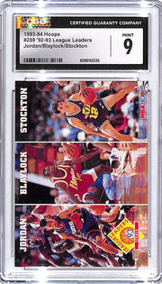 1993-94 Hoops Michael Jordan John Stockton Blaylock League Leaders #289 CGC 9