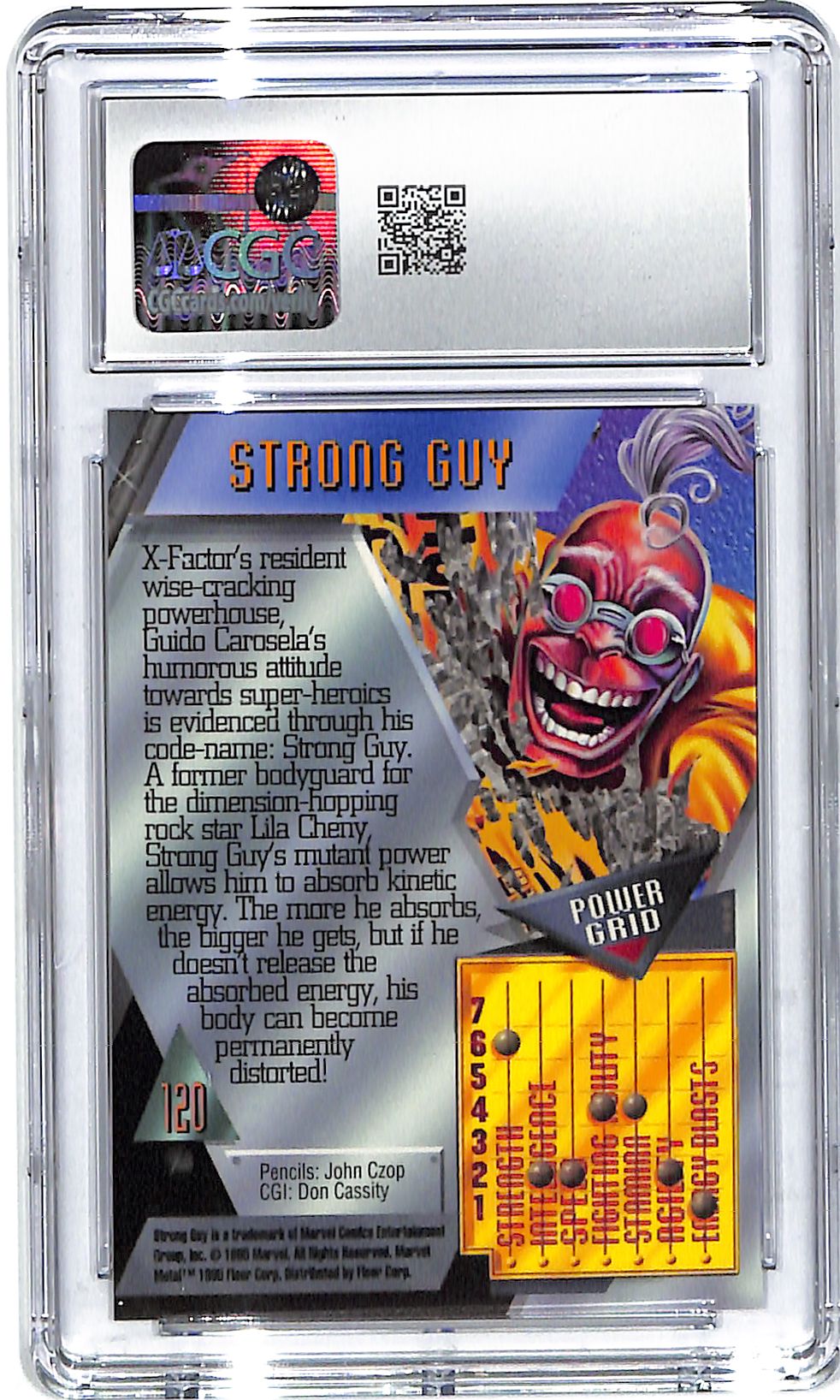 1995 Strong Guy Fleer Marvel Metal Inaugural Edition #120 CGC Gem Mint 10