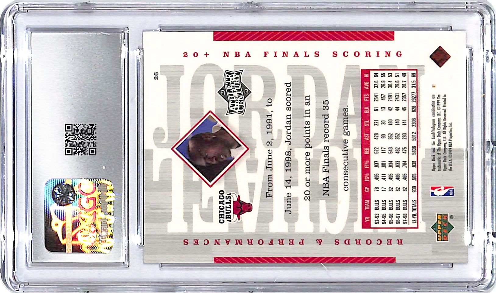 1999 UD MJ Athlete of the Century Michael Jordan #26 CGC 9 Bulls