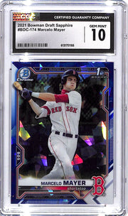 2021 Bowman Draft Sapphire Marcelo Mayer Rookie RC CGC 10 Red Sox