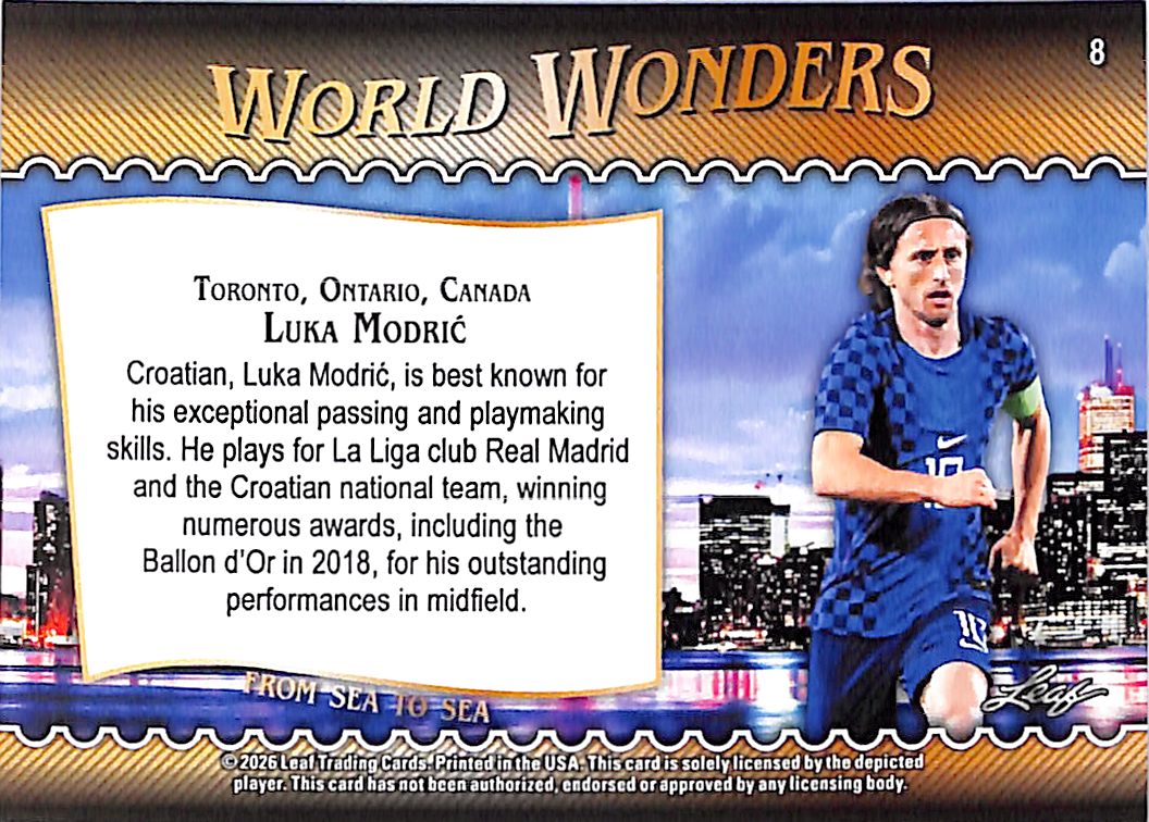 2026 Leaf World Wonders Luka Modric Green /10 Croatia