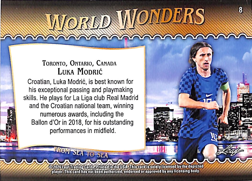 2026 Leaf World Wonders Luka Modric Pink /25 Croatia