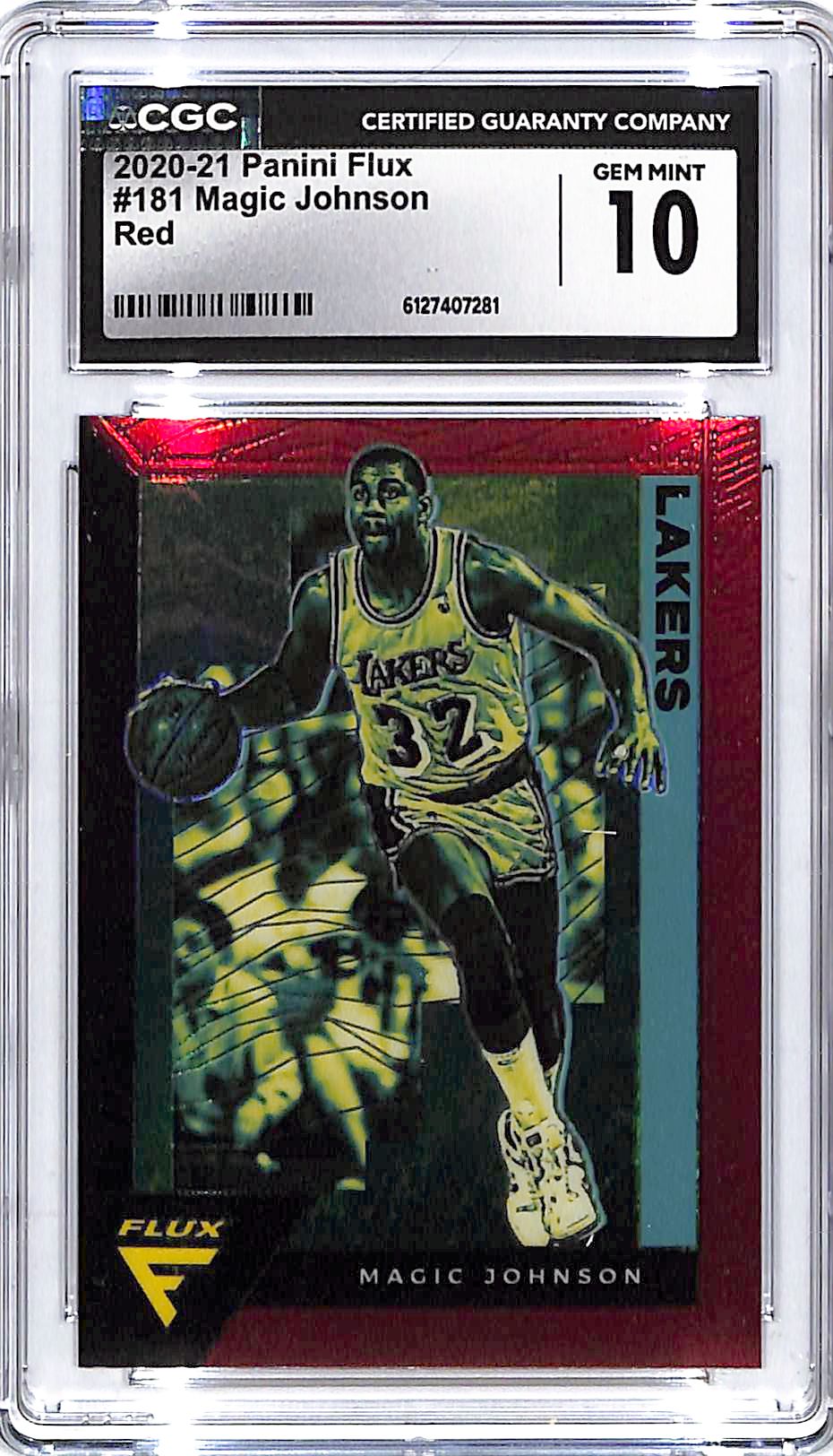 2020-21 Flux Magic Johnson Red #181 CGC 10 Lakers