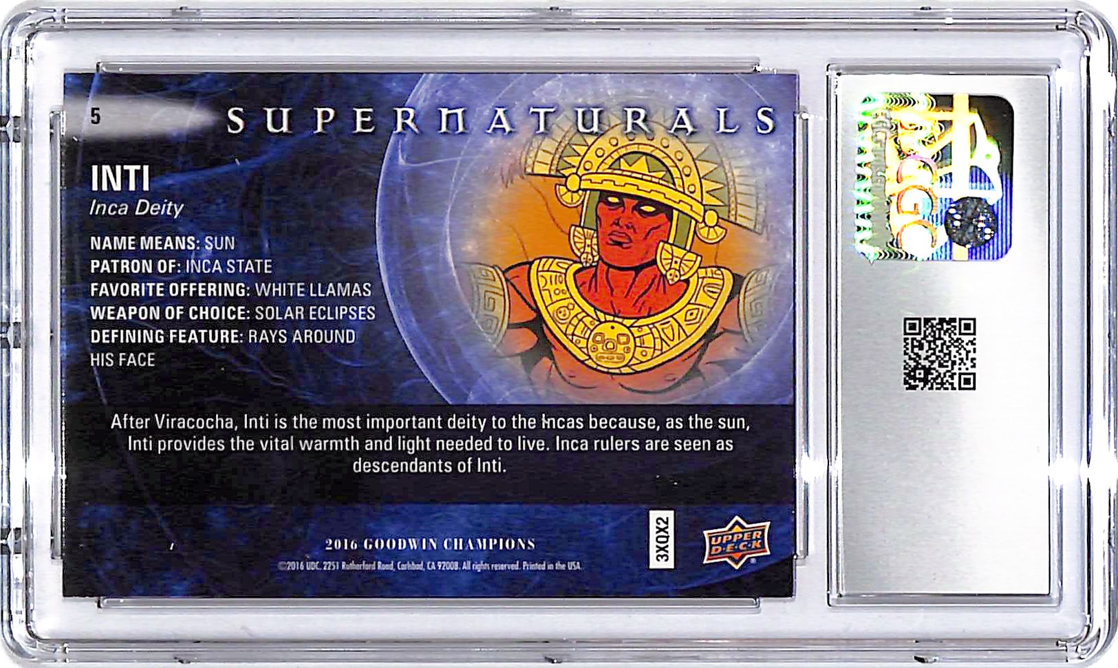 2016 Upper Deck Goodwin Champions Inti Supernaturals #5 CGC 9.5
