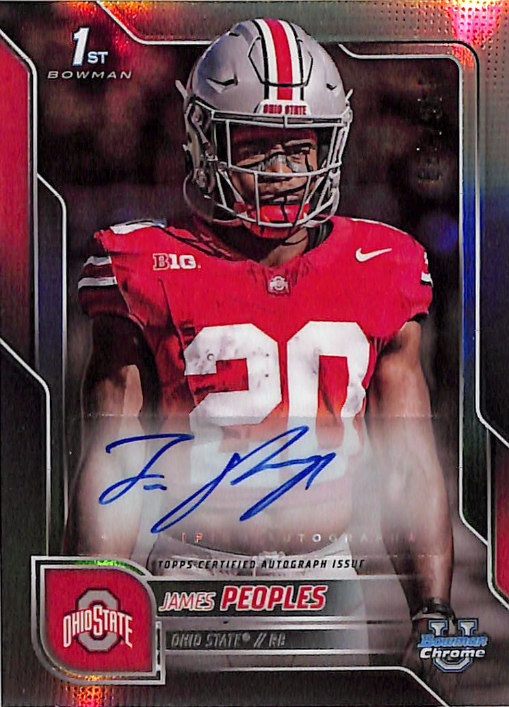 2025 Bowman Chrome University James Peoples Auto Autograph Rookie RC Refractor /299 Ohio State