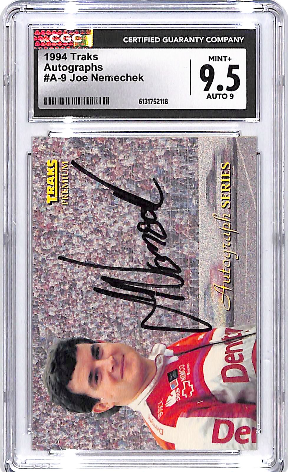 1994 Traks Joe Nemechek Auto Autograph CGC 9.5