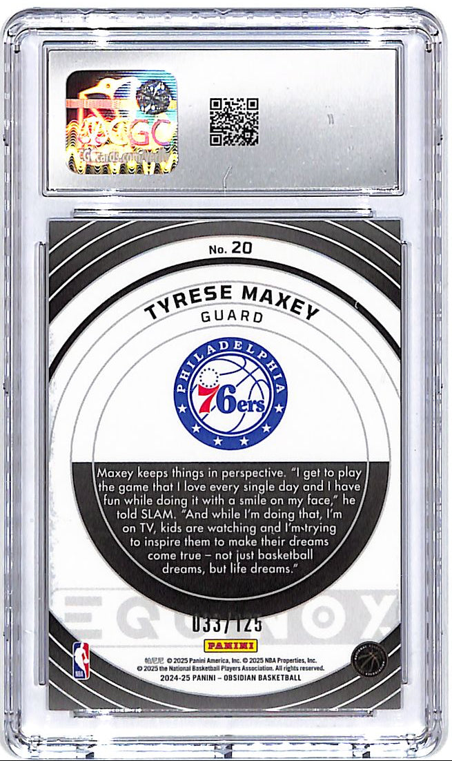 2024-25 Obsidian Tyrese Maxey Equinox /125 CGC 10 76ers