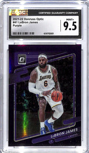 2021-22 Donruss Optic Lebron James Purple #41 CGC 9.5 Lakers