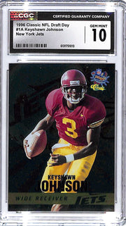 1996 Classic NFL Draft Day Keyshawn Johnson New York Jets Rookie RC CGC 10