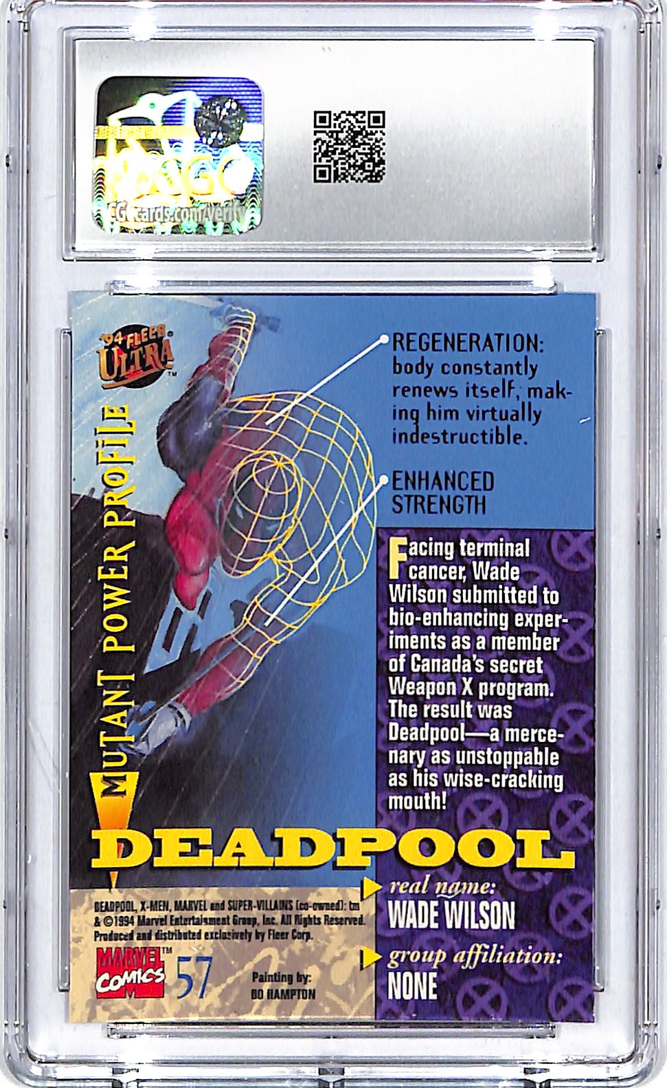 1994 Fleer Ultra Spiderman Deadpool #57 CGC 9.5