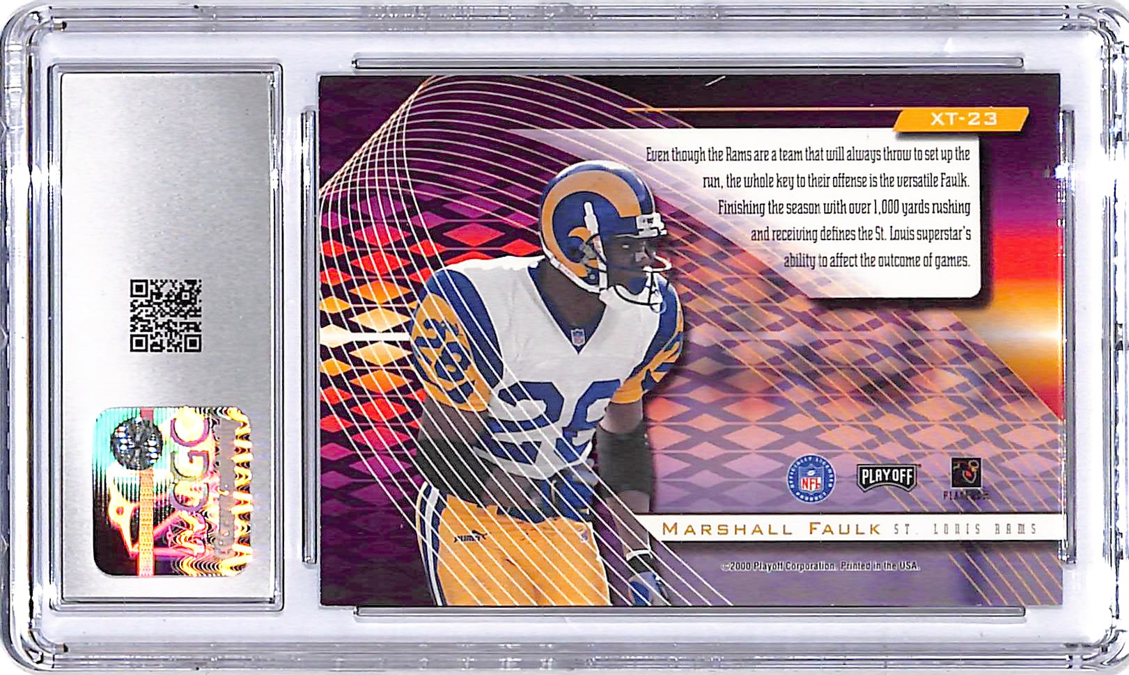 2000 Playoff Absolute Marshall Faulk Extreme Team CGC 9.5 Rams
