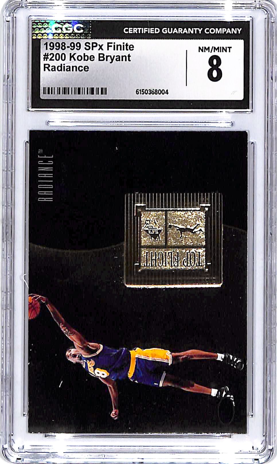 1998-99 SPx Finite Kobe Bryant Radiance #200 CGC 8 /1130 Lakers
