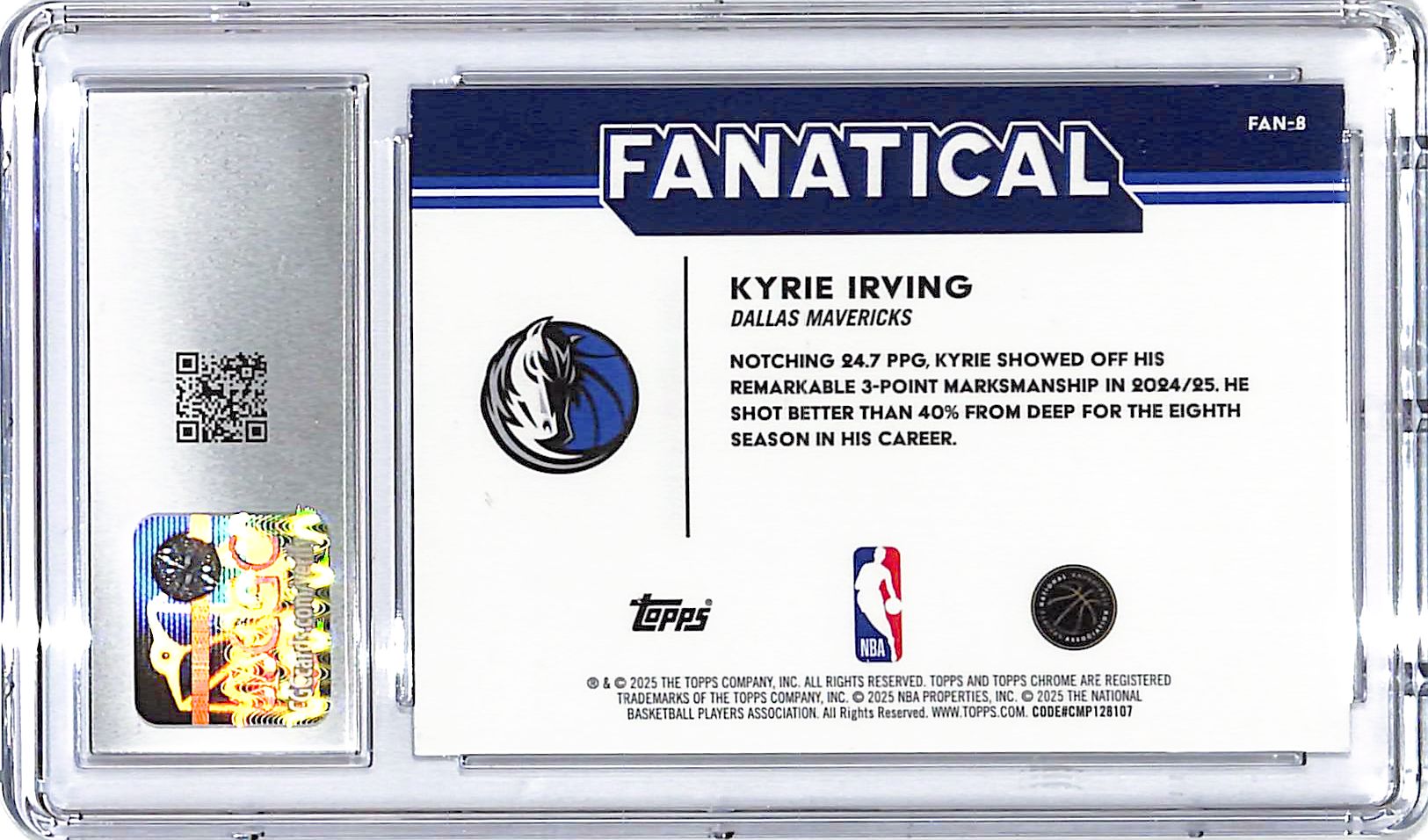 2025-26 Topps Chrome Kyrie Irving Fanatical CGC 10 Mavericks