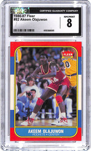 1986-87 Fleer Akeem Olajuwon #82 CGC 8 Rockets