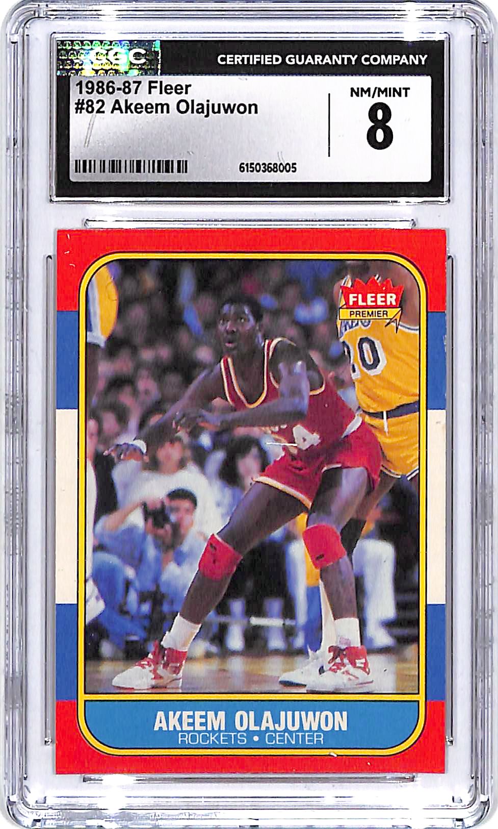 1986-87 Fleer Akeem Olajuwon #82 CGC 8 Rockets