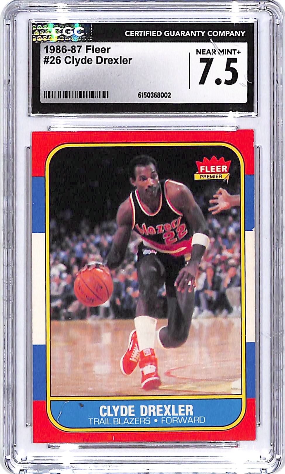 1986-87 Fleer Clyde Drexler #26 CGC 7.5 Trail Blazers