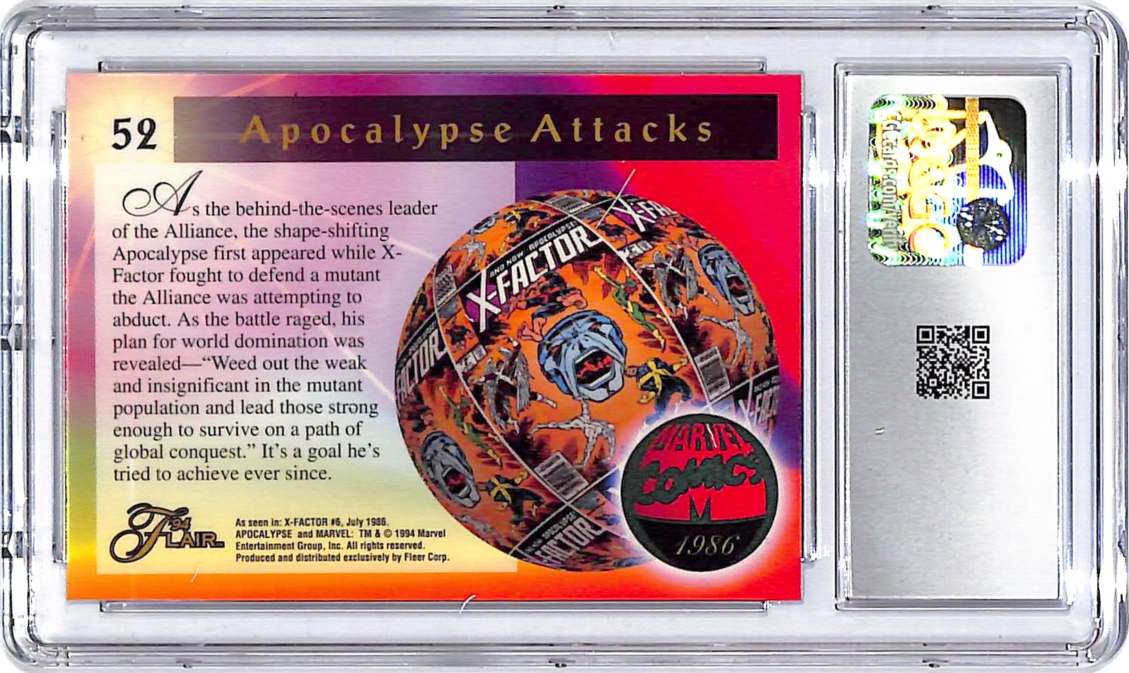 1994 Fleer Flair 94 Marvel Annual Apocalypse Now #52 CGC 10