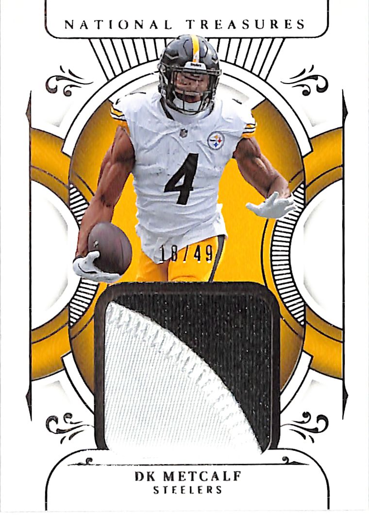 2025 National Treasures DK Metcalf Jersey Patch /49 Steelers
