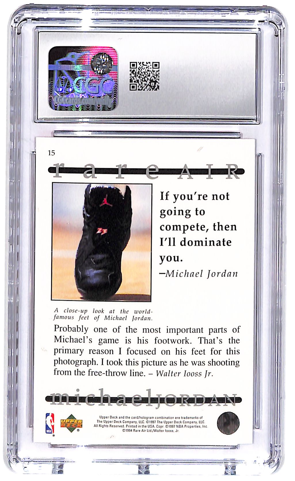 1997 Michael Jordan Upper Deck Rare Air #15 CGC Mint 9