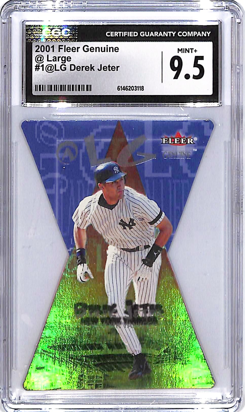 2001 Fleer Genuine Derek Jeter @ Large CGC 9.5 Yankees