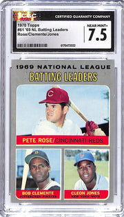 1970 Topps NL Batting Leaders Pete Rose Roberto Clemente Cleon Jones #61 CGC 7.5