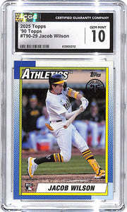 2025 Topps Jacob Wilson 90 Topps Rookie RC #29 CGC 10 Athletics