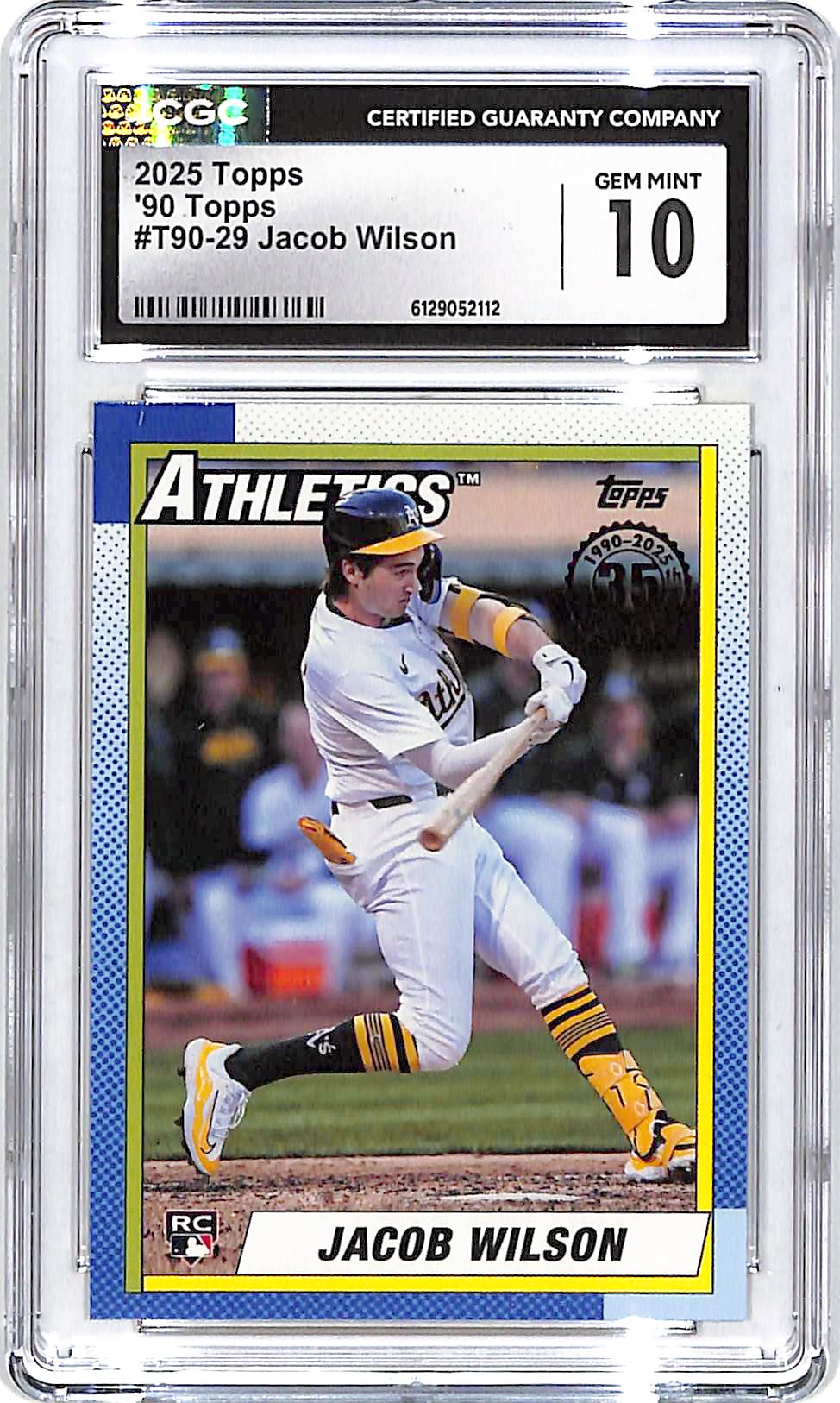 2025 Topps Jacob Wilson 90 Topps Rookie RC #29 CGC 10 Athletics