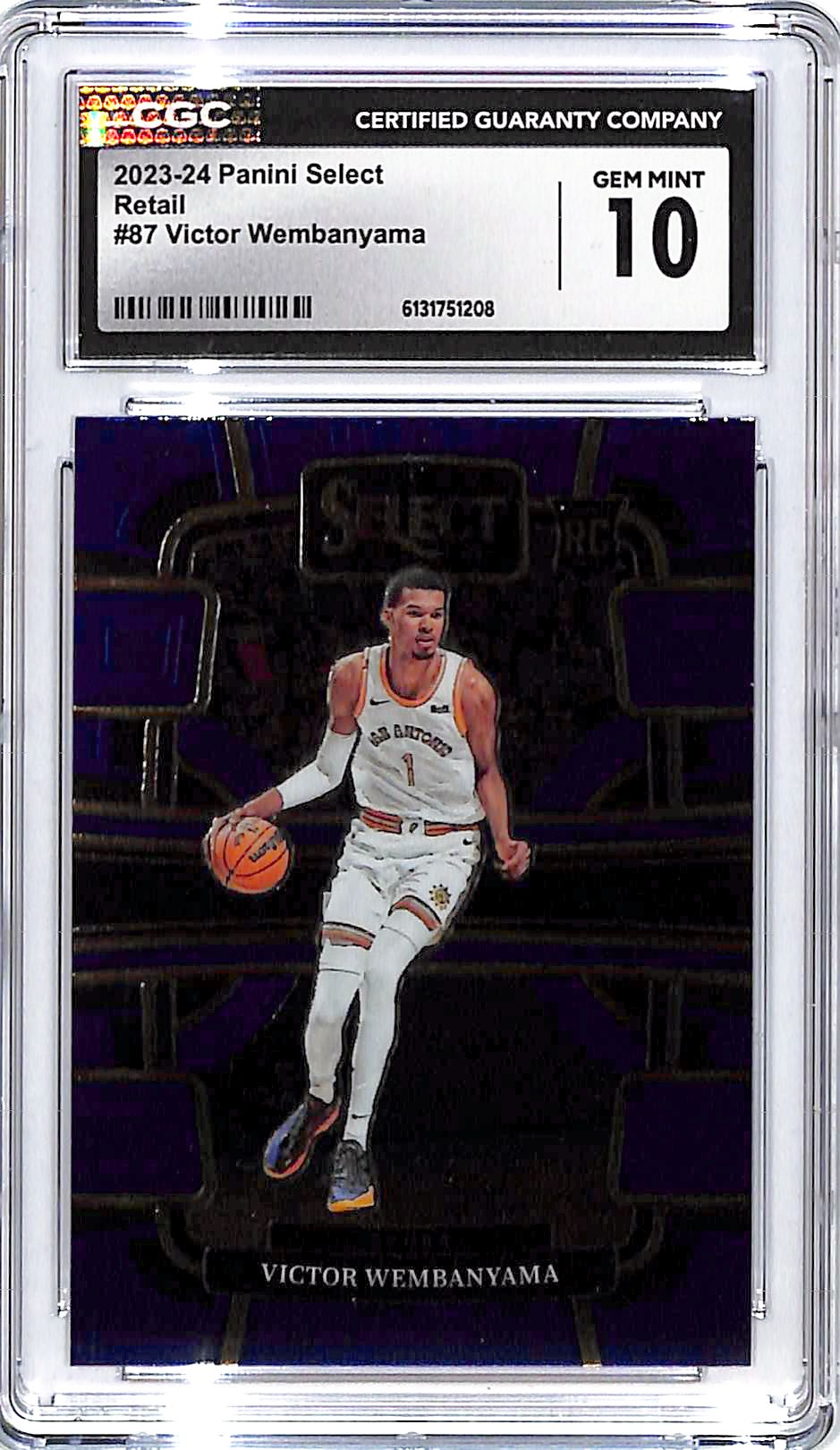 2023-24 Select Victor Wembanyama Rookie RC Blue #87 Retail Base CGC 10 Spurs