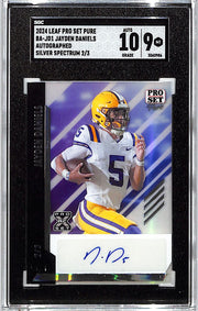 2024 Leaf Pro Set Pure Jayden Daniels Auto Autograph Rookie RC Silver /3 SGC 9 LSU