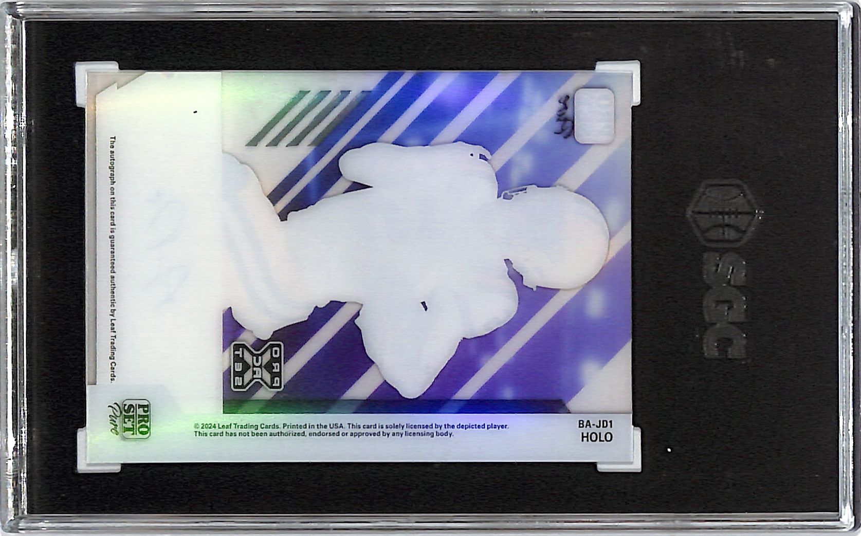 2024 Leaf Pro Set Pure Jayden Daniels Auto Autograph Rookie RC Silver /3 SGC 9 LSU